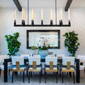 Modern Glass Tube Gold Pendant Lights – Adjustable 4 - Light Chandelier for Kitchen Island, Dining Room, Bedroom – Farmhouse & Contemporary Style with Included Bulbs - Camilalamps - B0F6YLDZVZ
