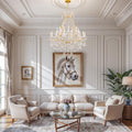 Large Gold Crystal Chandelier Light Fixtures - 24 Lights Modern Crystal Chandeliers for Hotel, Lobby, Foyer, Entryway Hall, Staircase High Ceiling Chandelier 2 Layers - Camilalamps - B0F93R7H6W