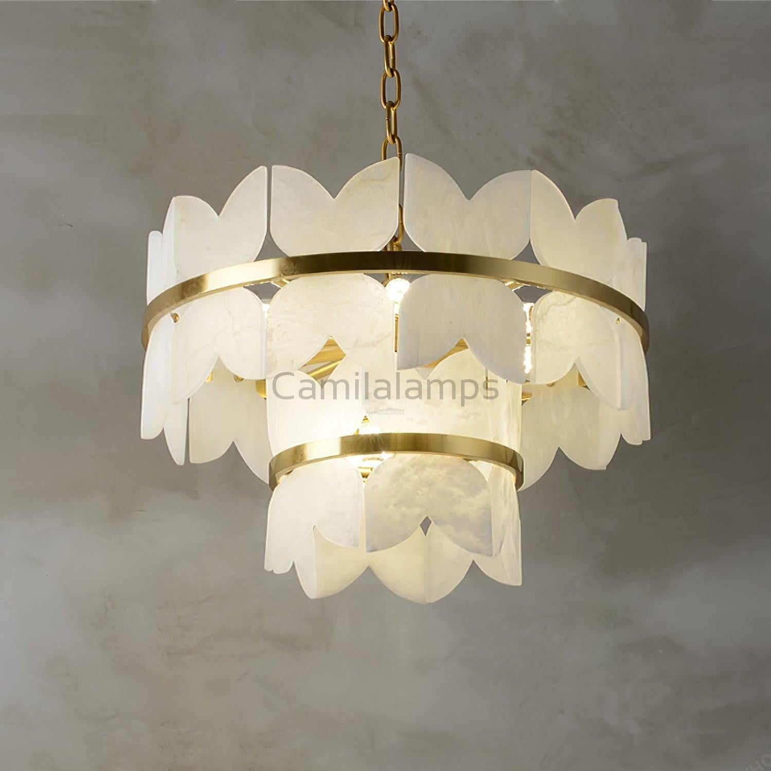 Alabaster Cloudscape Chandelier with 1/2 layer - Camilalamps - Alaba - 1709 - 2 lay - 6