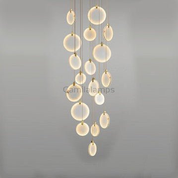 Queenie marble disc Long Round chandelier For Loft - Camilalamps - QUENNIE - 9