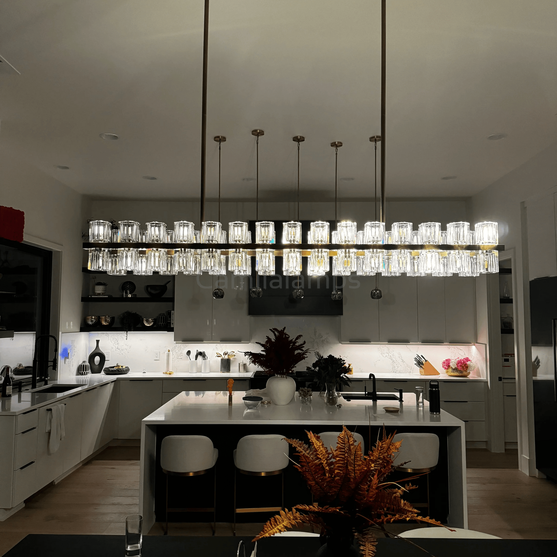 Arcachen Crystal Linear Chandelier 54", 72" - Camilalamps - CAM1117