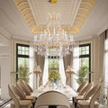 Large Gold Crystal Chandelier Light Fixtures - 24 Lights Modern Crystal Chandeliers for Hotel, Lobby, Foyer, Entryway Hall, Staircase High Ceiling Chandelier 2 Layers - Camilalamps - B0F93R7H6W