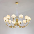 Aurelian Alabaster Globe Chandelier with 6/8/10/12 heads - Camilalamps - Aurel - 1760 - 6 Hea - Brass - 1
