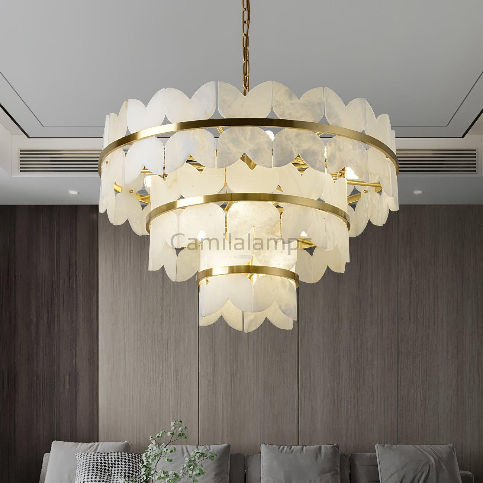 Alabaster Cloudscape Chandelier with 1/2 layer - Camilalamps - Alaba - 1709 - 2 lay - 9