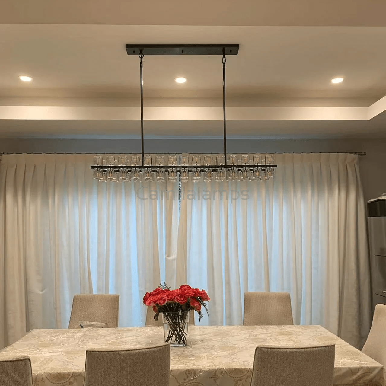 Arcachen Crystal Linear Chandelier 54", 72" - Camilalamps - CAM1117