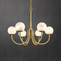 Alabaster Brass Chandelier 25.6