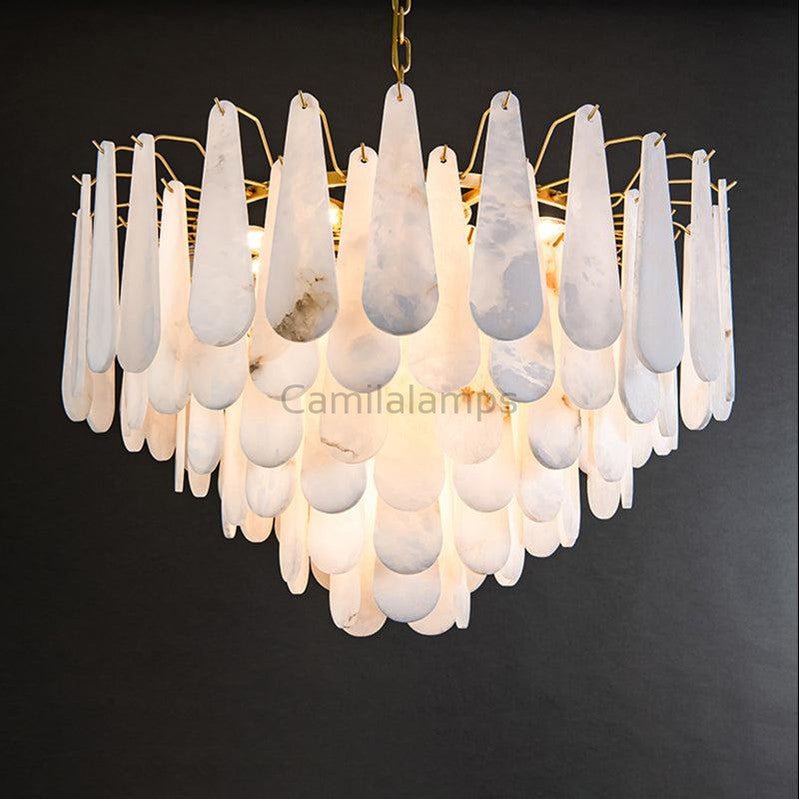Alabaster Anne Foyer Art Chandelier - Camilalamps - Alaba - 107 - D 31. - 2