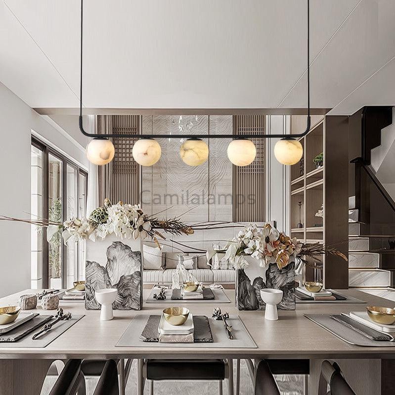 Alabaster Linear 5 Lights Chandelier - Camilalamps - CAM - ALB - 1
