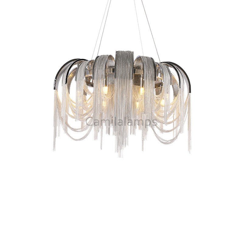 Sophian Aluminum Chain Tassel Round Chandelier - Camilalamps - CA - A - 044
