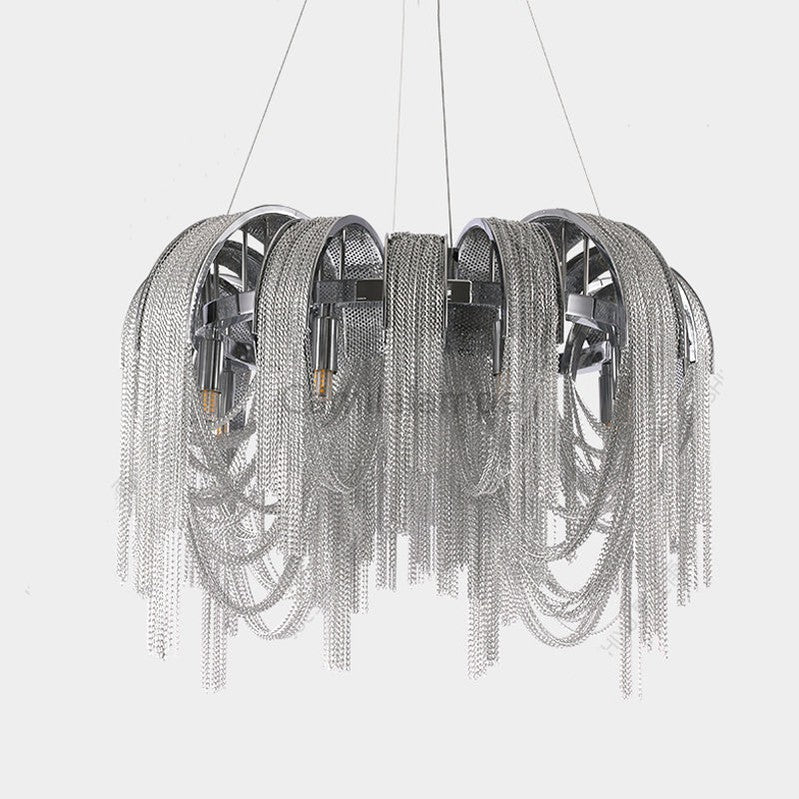 Sophian Aluminum Chain Tassel Round Chandelier - Camilalamps - CA - A - 044