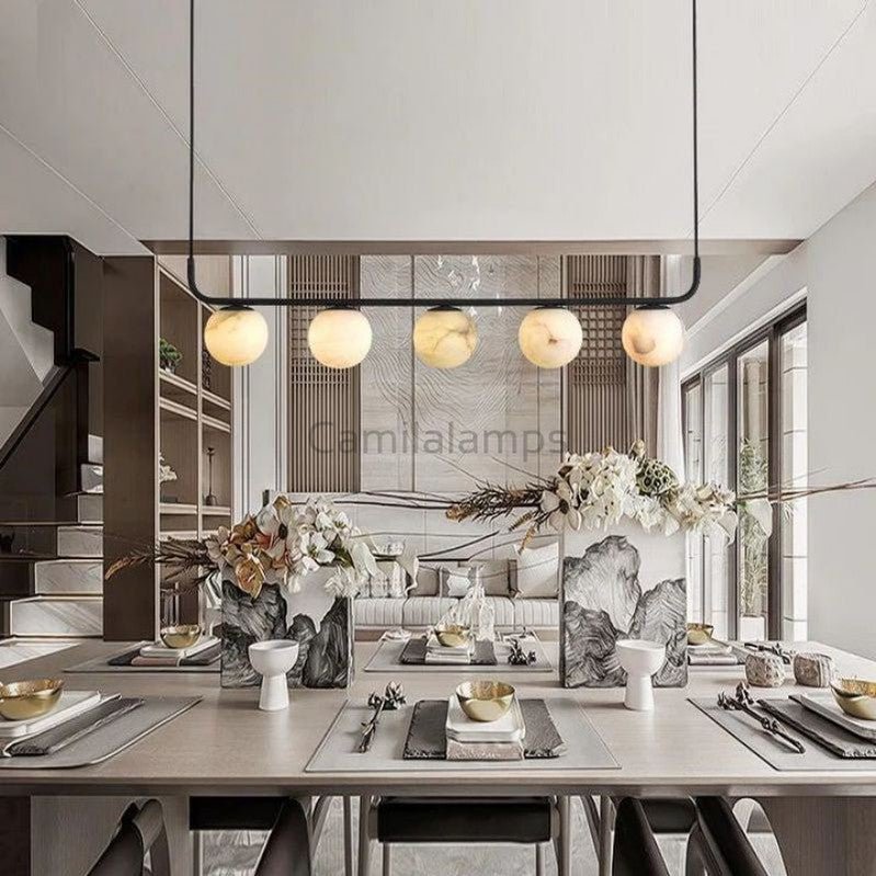 Alabaster Global Linear Chandelier L40" - Camilalamps - Alabster - 00501
