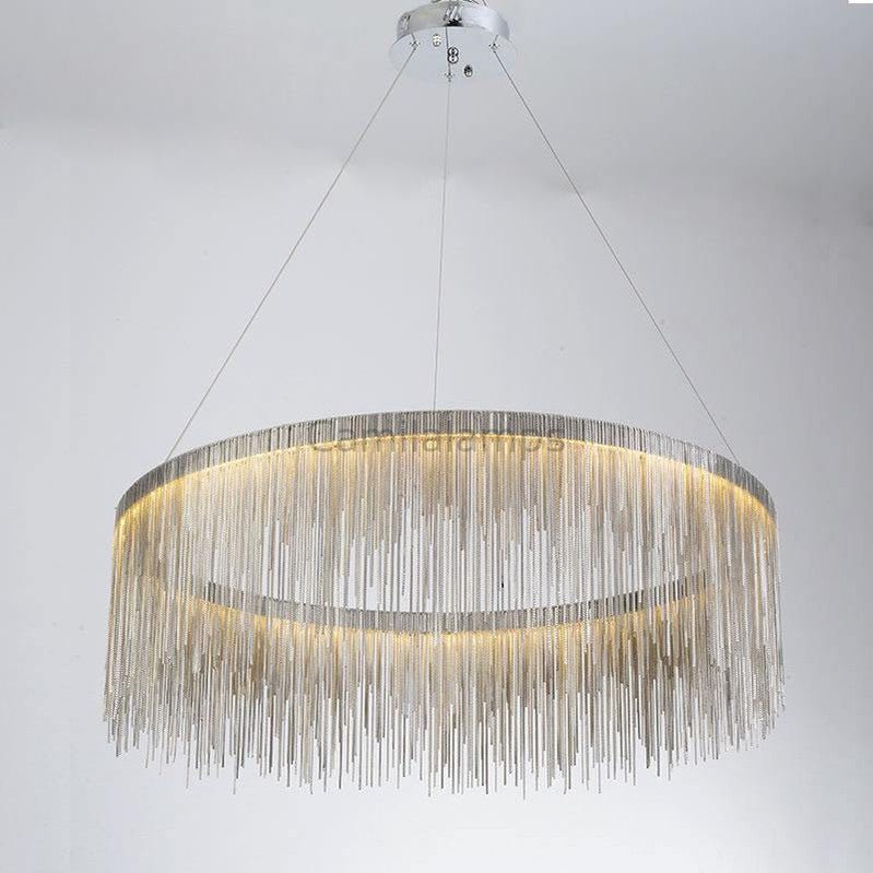 Angelina Aluminum Chain Tassel Round Chandelier - Camilalamps - CA - A - 036