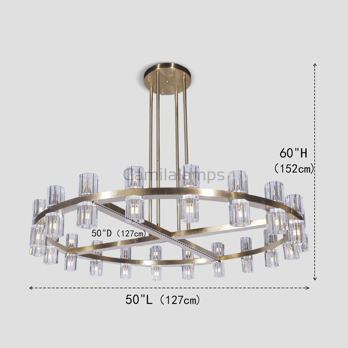 Aurora 1 - Tier Round Chandelier 50” - Camilalamps - CA - LI2024 - C5597