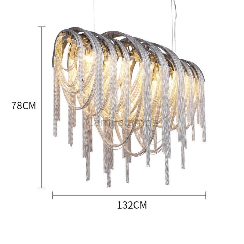 Sophian Luxury Aluminum Chain Tassel Chandelier - Camilalamps - CA - A - 12