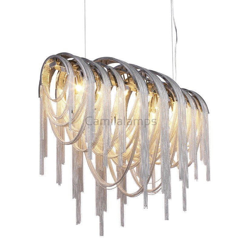 Sophian Luxury Aluminum Chain Tassel Chandelier - Camilalamps - CA - A - 12
