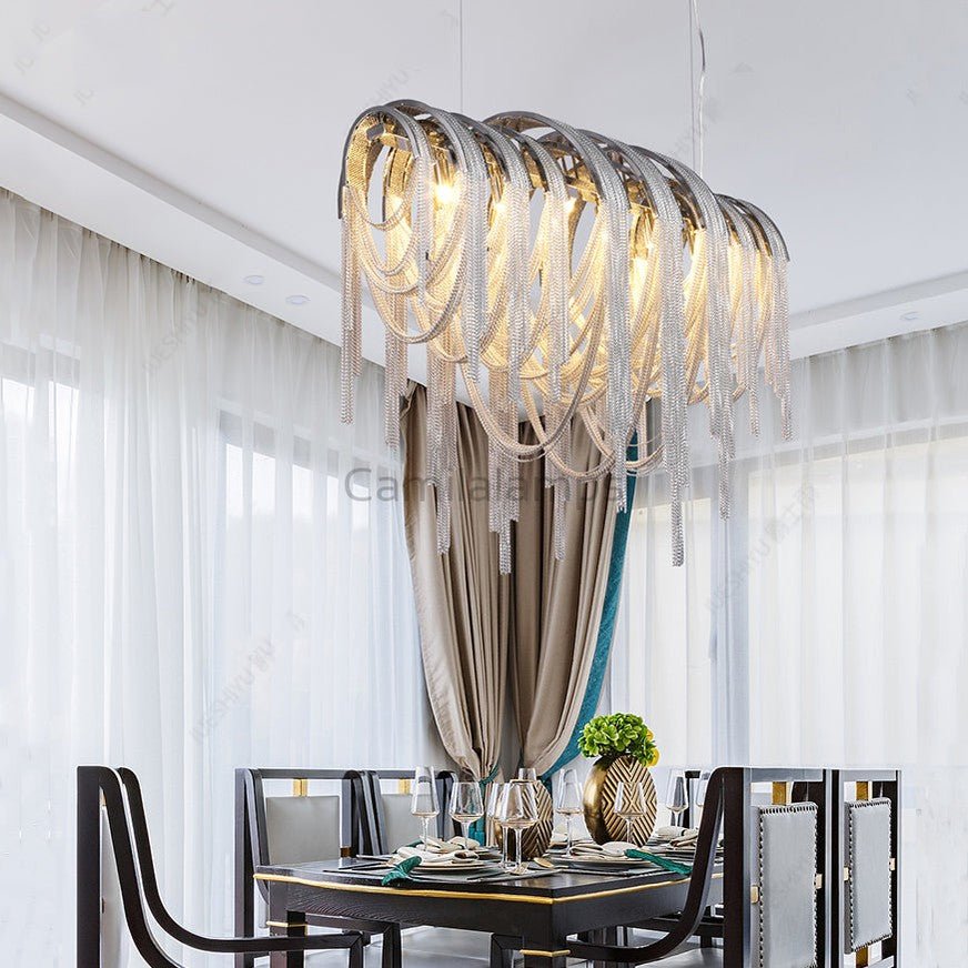Sophian Luxury Aluminum Chain Tassel Chandelier - Camilalamps - CA - A - 010
