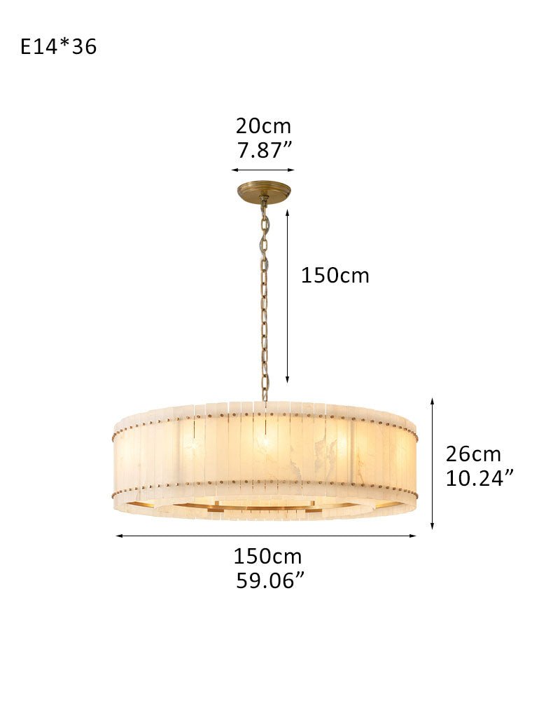 Marcus Alabaster Round Chandelier - Camilalamps - CA - RH - CH - 2552652