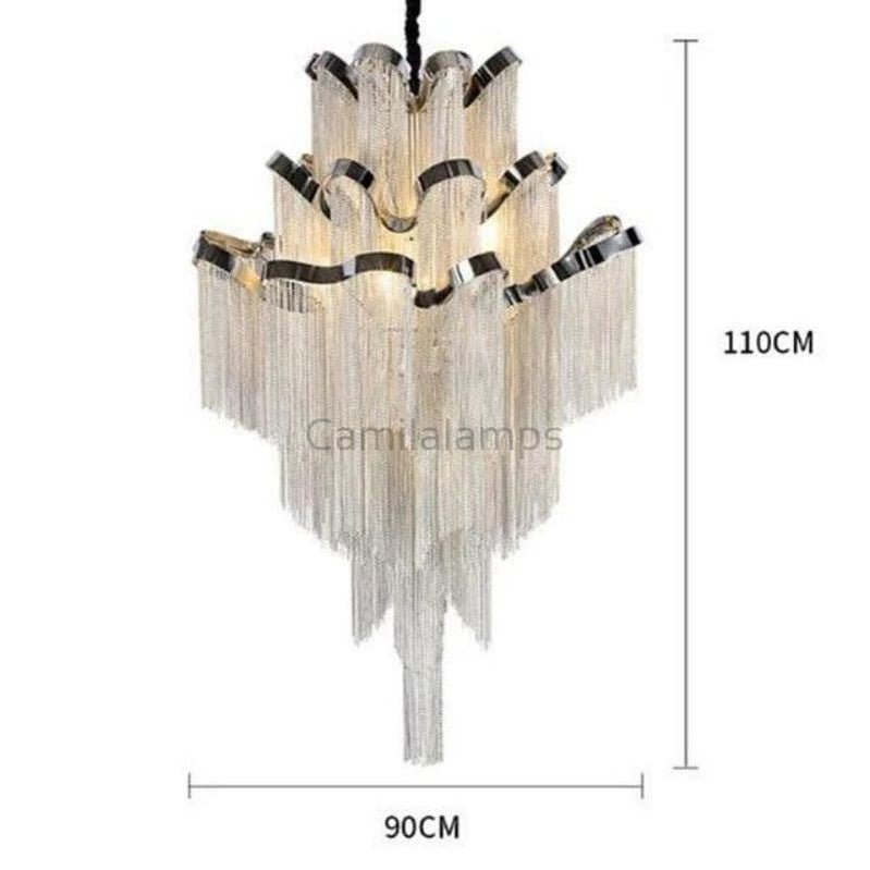 Baucis Aluminum Chain Tassel Chandelier - Camilalamps - OL - Aluminum - 337