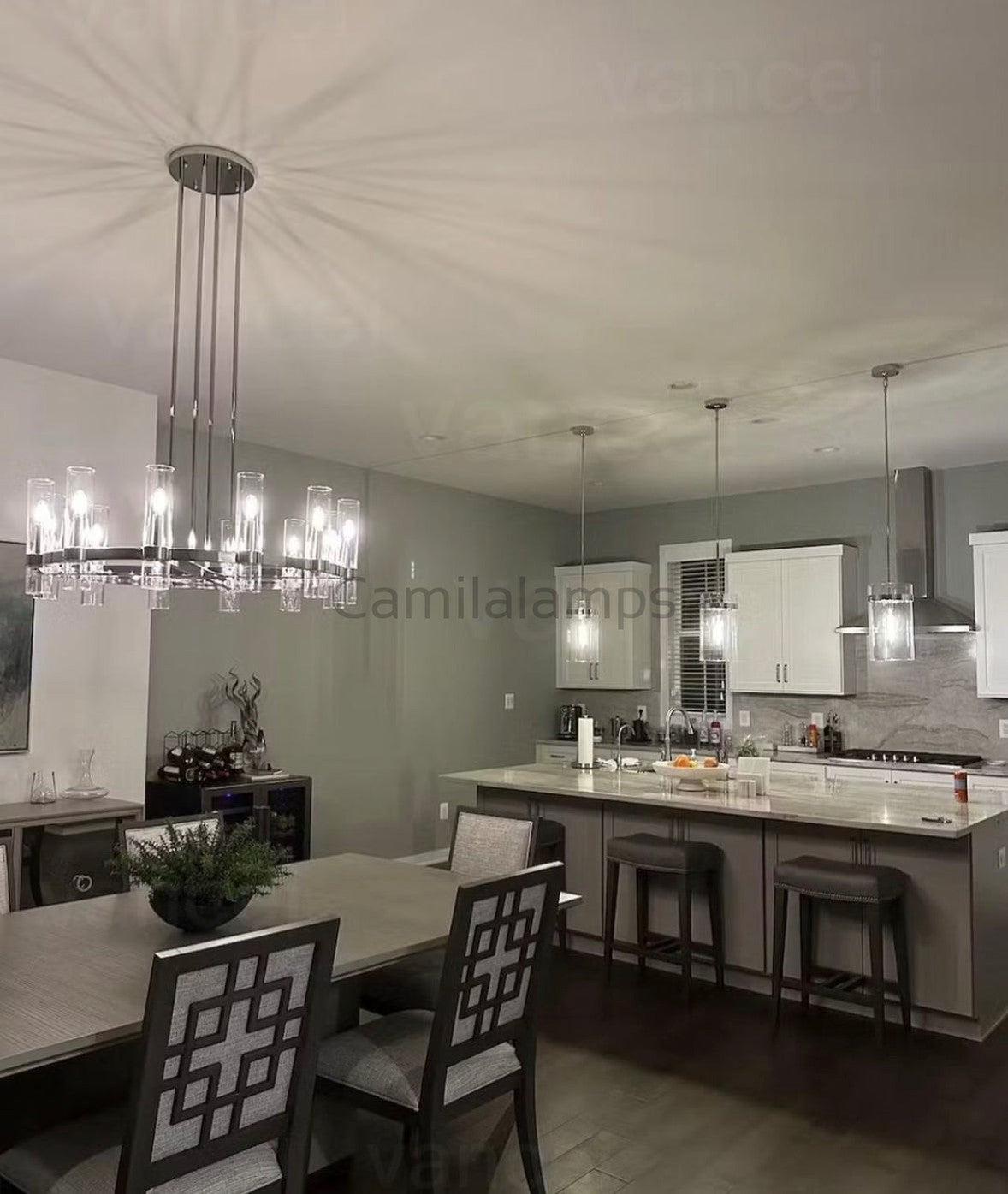 Ravelle Glass Round Chandelier 36" - Camilalamps - CA - CH20136 - 3