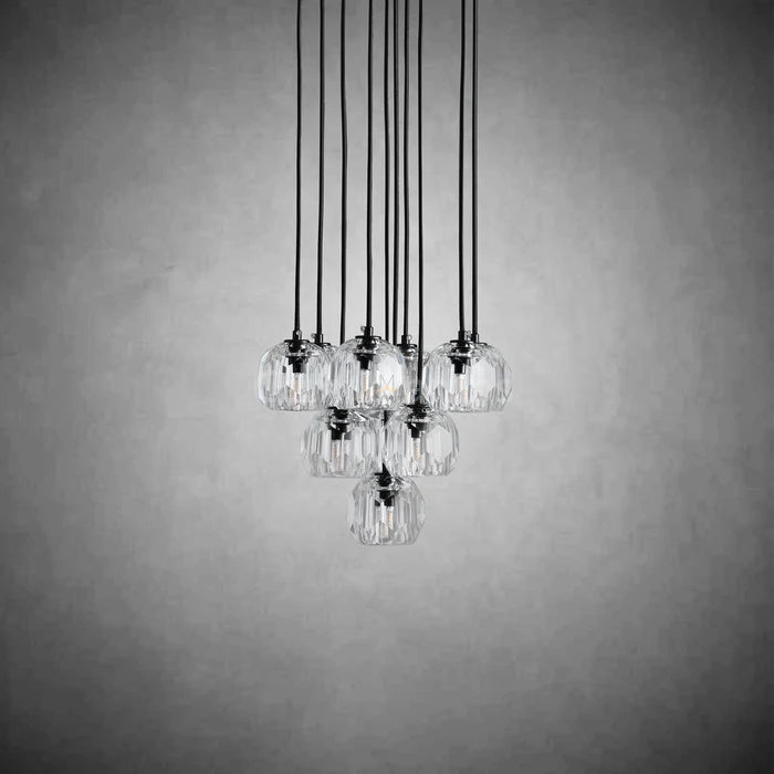 Bille De Crystal Cluster Round Chandelier 14''19''24''30''40" - Camilalamps - CAA - 1Z0056