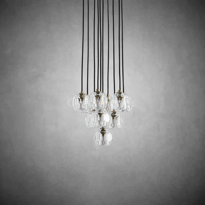 Bille De Crystal Cluster Round Chandelier 14''19''24''30''40" - Camilalamps - CAA - 1Z0050