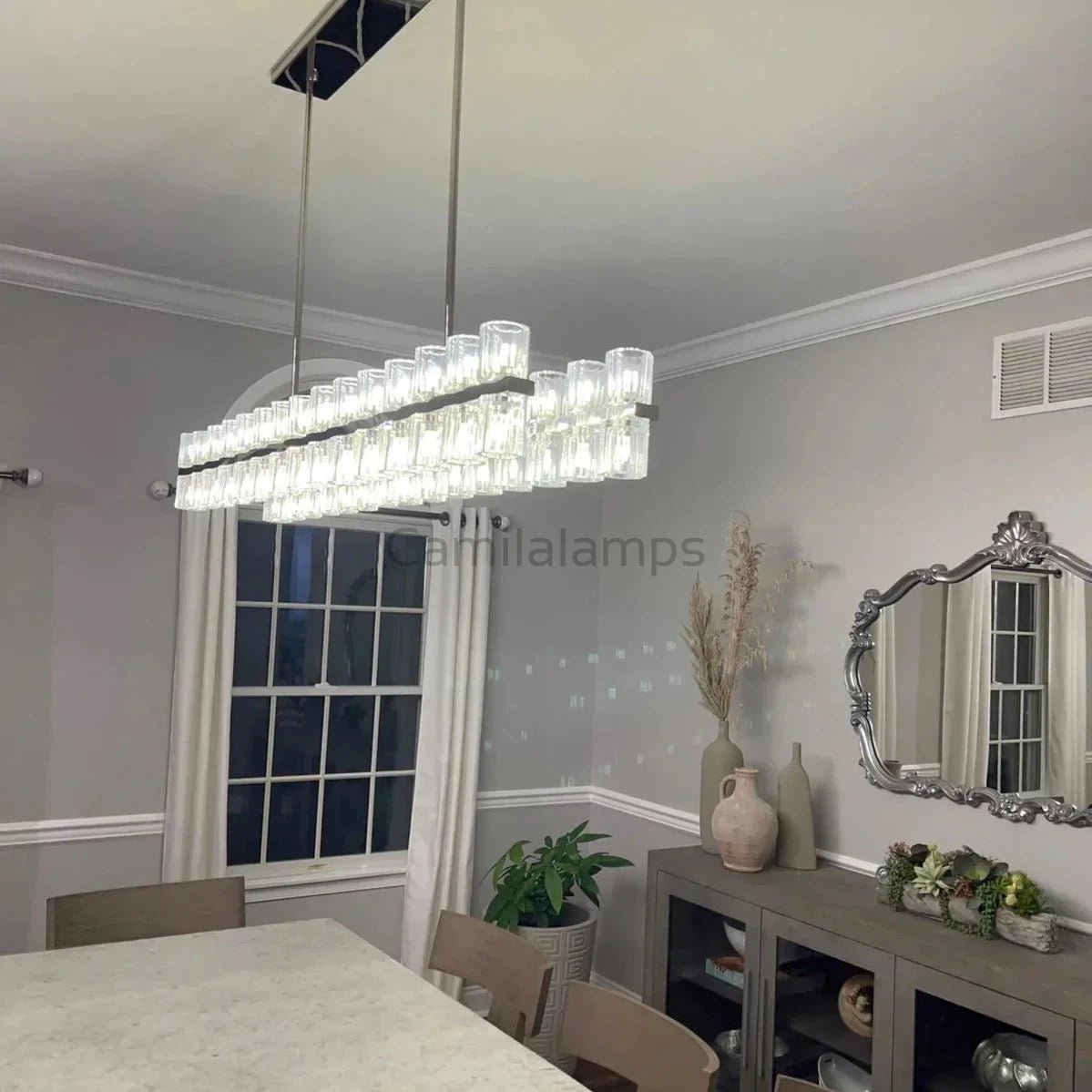 Arcachen Crystal Rectangular Chandelier 48'' 54" 72" - Camilalamps - CA21990