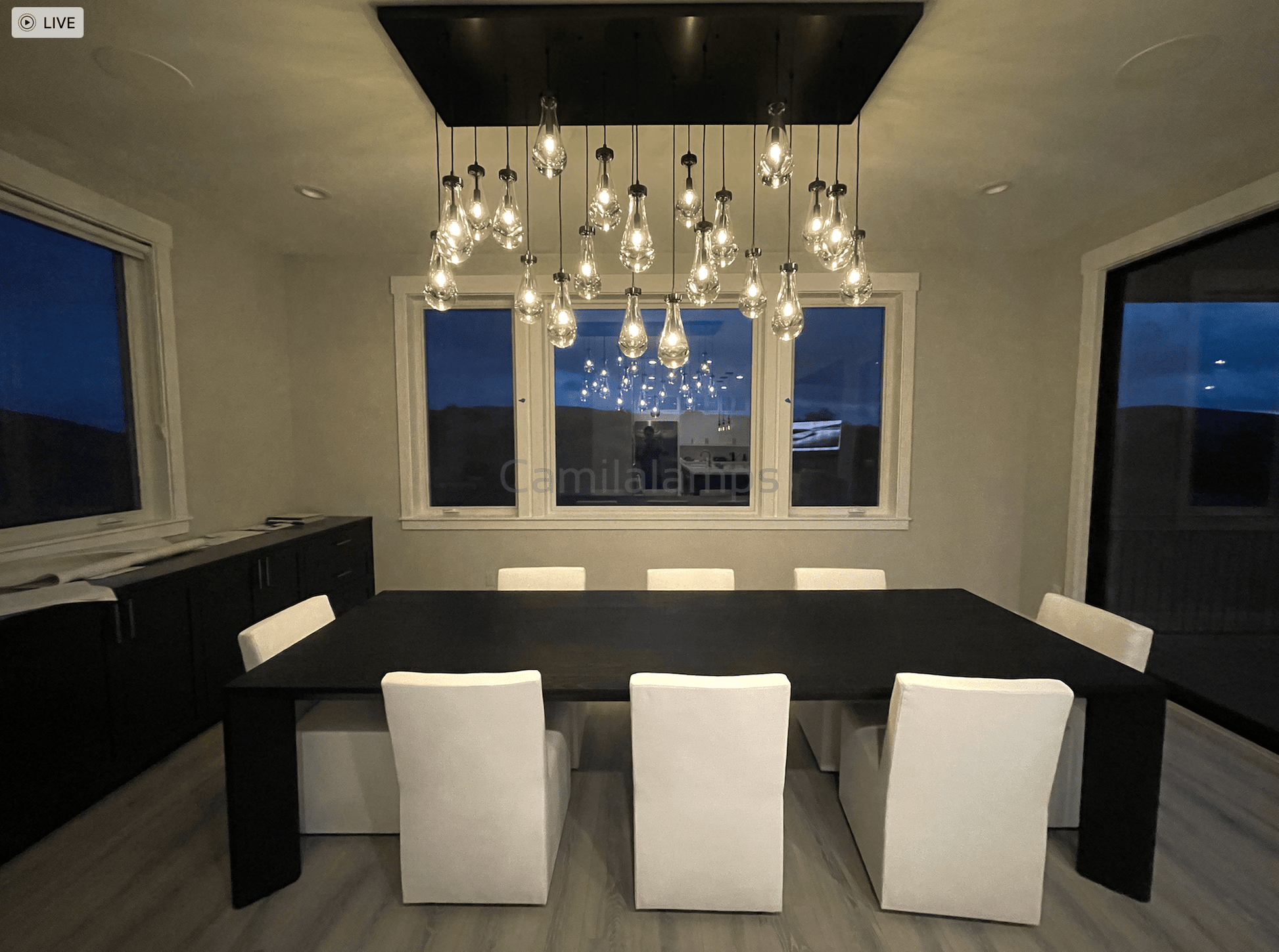 Raindrop Glass Linear Chandelier 72" - Camilalamps - CA - CH10172 - 1