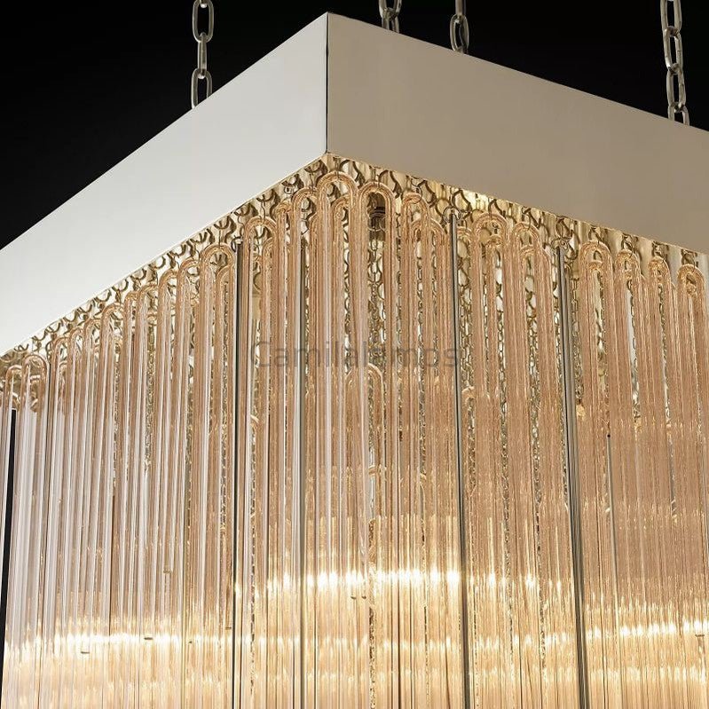 Cascade Glass Rectangular Chandelier 30" - Camilalamps - CASS - 1