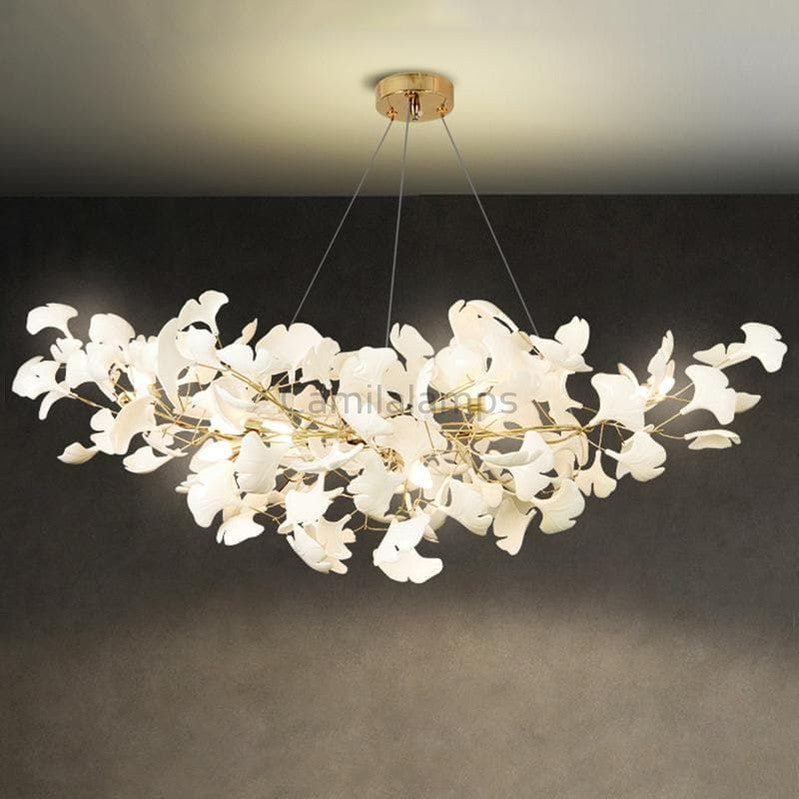 Natha Ceramic Ginkgo Modern Chandelier for Living Room - Camilalamps - CAM - 3086