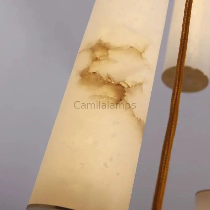 Alabaster Brass Spiral Indoor Modern Chandelier - Camilalamps - Alaba - 1357 - 1