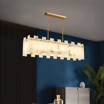 Alabaster Modern Rectangular Dining Room Chandeliers - Camilalamps - Alaba - 1366 - 1