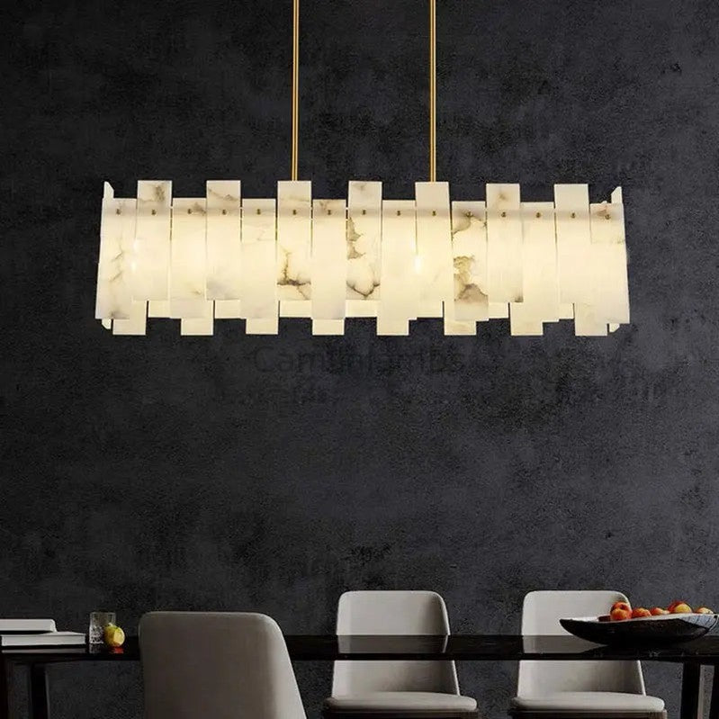 Alabaster Modern Rectangular Dining Room Chandeliers - Camilalamps - Alaba - 1366 - 1
