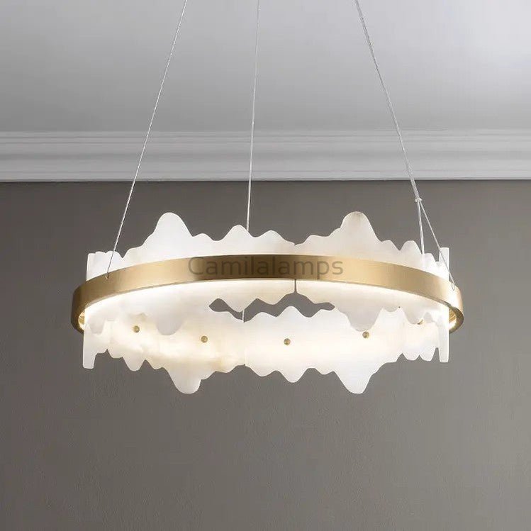 Spain Alabaster Brass Indoor Chandelier Lighting - Camilalamps - Spain - 1373 - 1