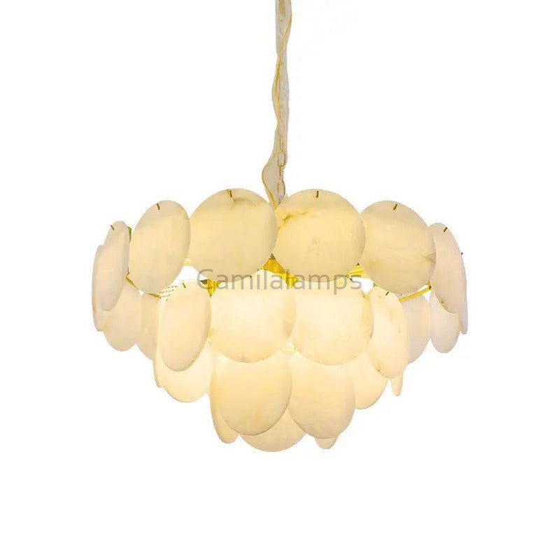 Spain Alabaster Brass Living Room Chandelier - Camilalamps - Spain - 1367 - 3 Lay - 1