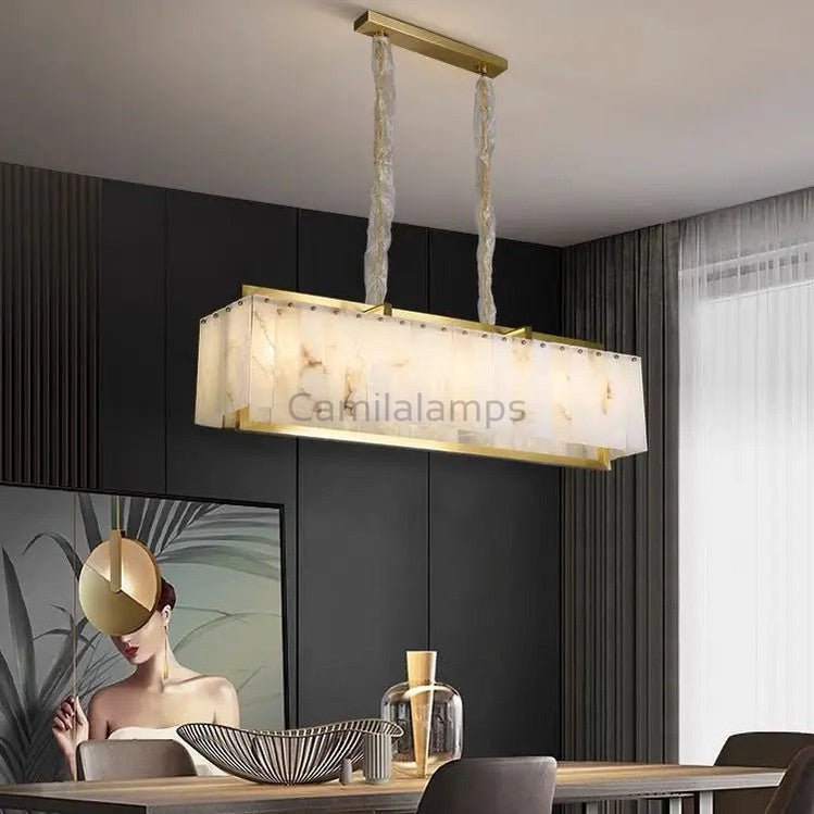 Spain Alabaster Rectangular Dining Room Chandeliers - Camilalamps - Spain - 1362 - 1