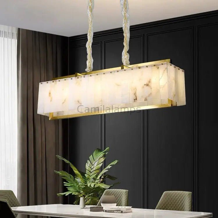 Spain Alabaster Rectangular Dining Room Chandeliers - Camilalamps - Spain - 1362 - 1