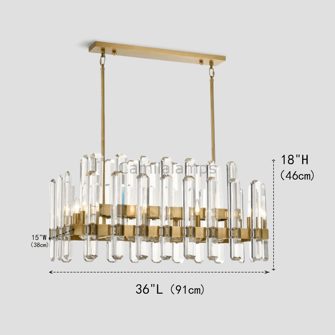 Isolde Crystal Linear Chandelier - Camilalamps - CA - LI2024 - C5850