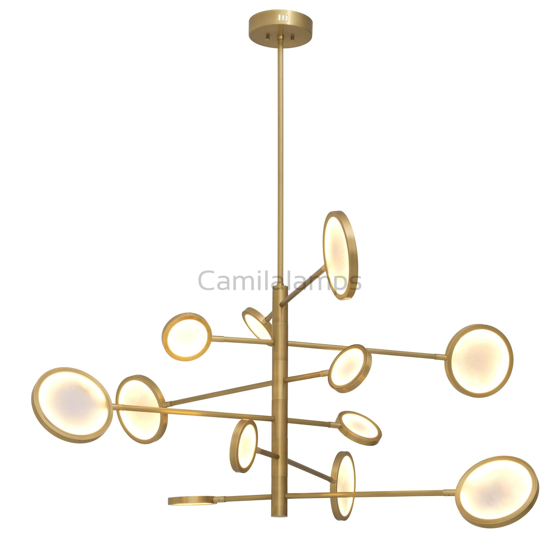 Domani Modern Brass Chandelier - (Antique Brass Finish | Alabaster) - Eichholtz - Camilalamps - Doman - 985 - 1