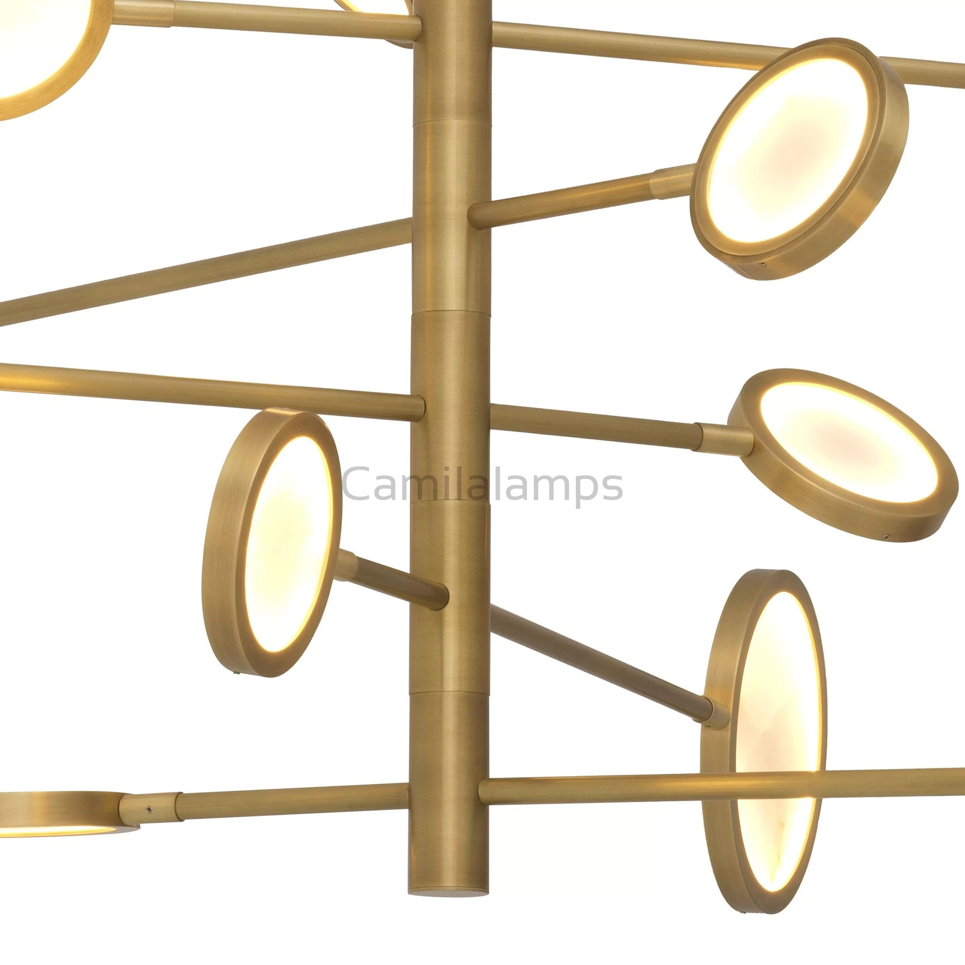 Domani Modern Brass Chandelier - (Antique Brass Finish | Alabaster) - Eichholtz - Camilalamps - Doman - 985 - 1
