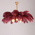 Elva Brass Palm Tree Feather Chandelier(customize 20”) - Camilalamps - CA - A - 063