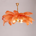 Elva Brass Palm Tree Feather Chandelier(customize 20”) - Camilalamps - CA - A - 063