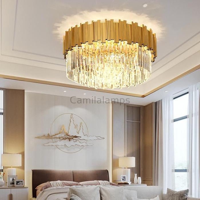 Kiera Flush Mount Crystal Chandelier - Camilalamps - CAM1735