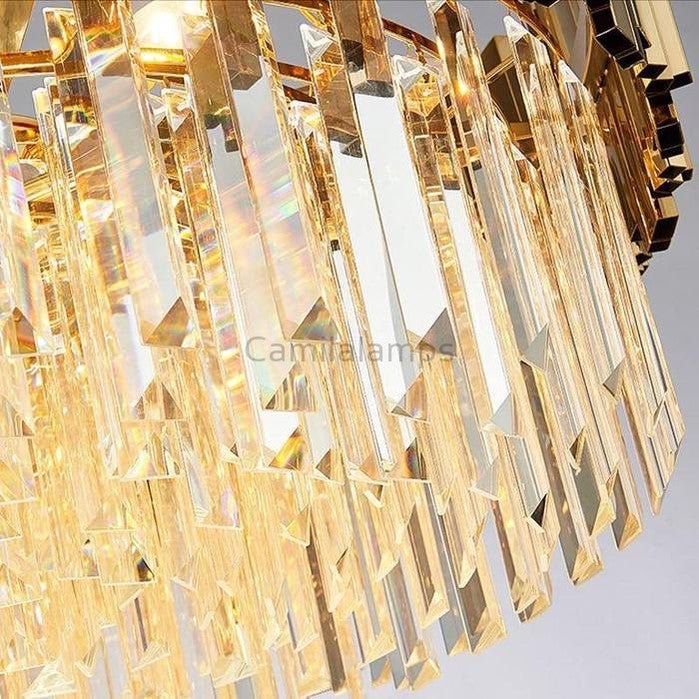 Harper Gold Plated Round Crystal Chandelier - Camilalamps - CAM - HA - 05