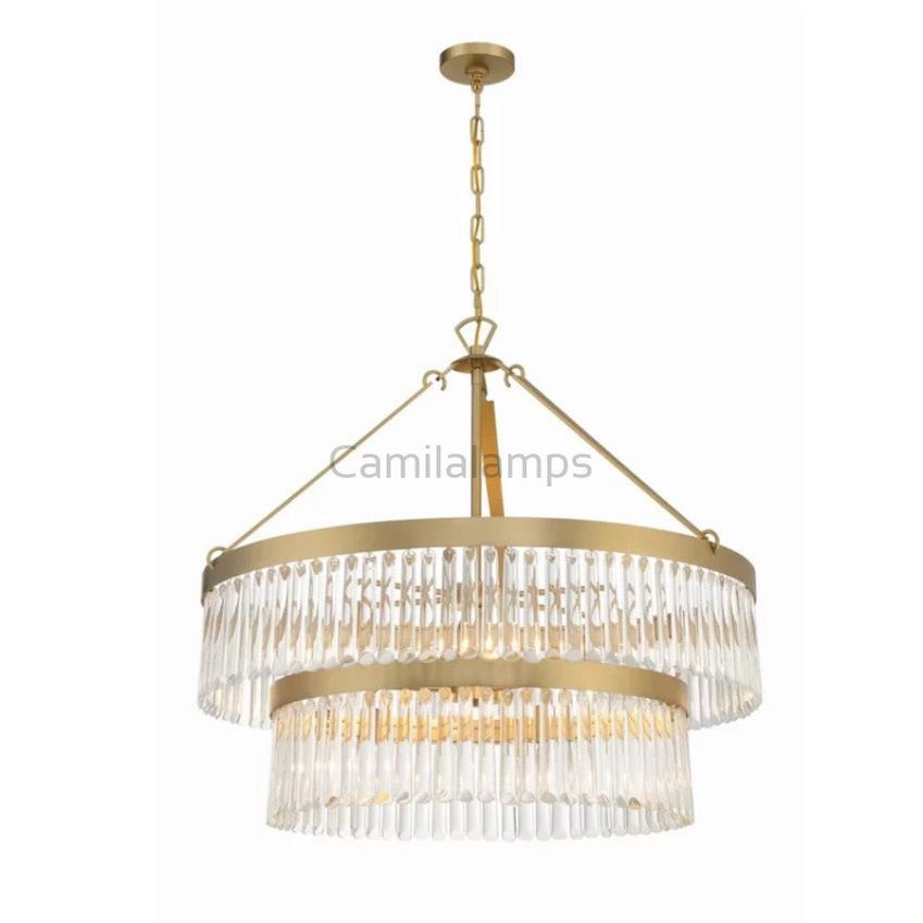 Grant 2 - Tier Round Chandelier 32" - Camilalamps - CA - JR - 01