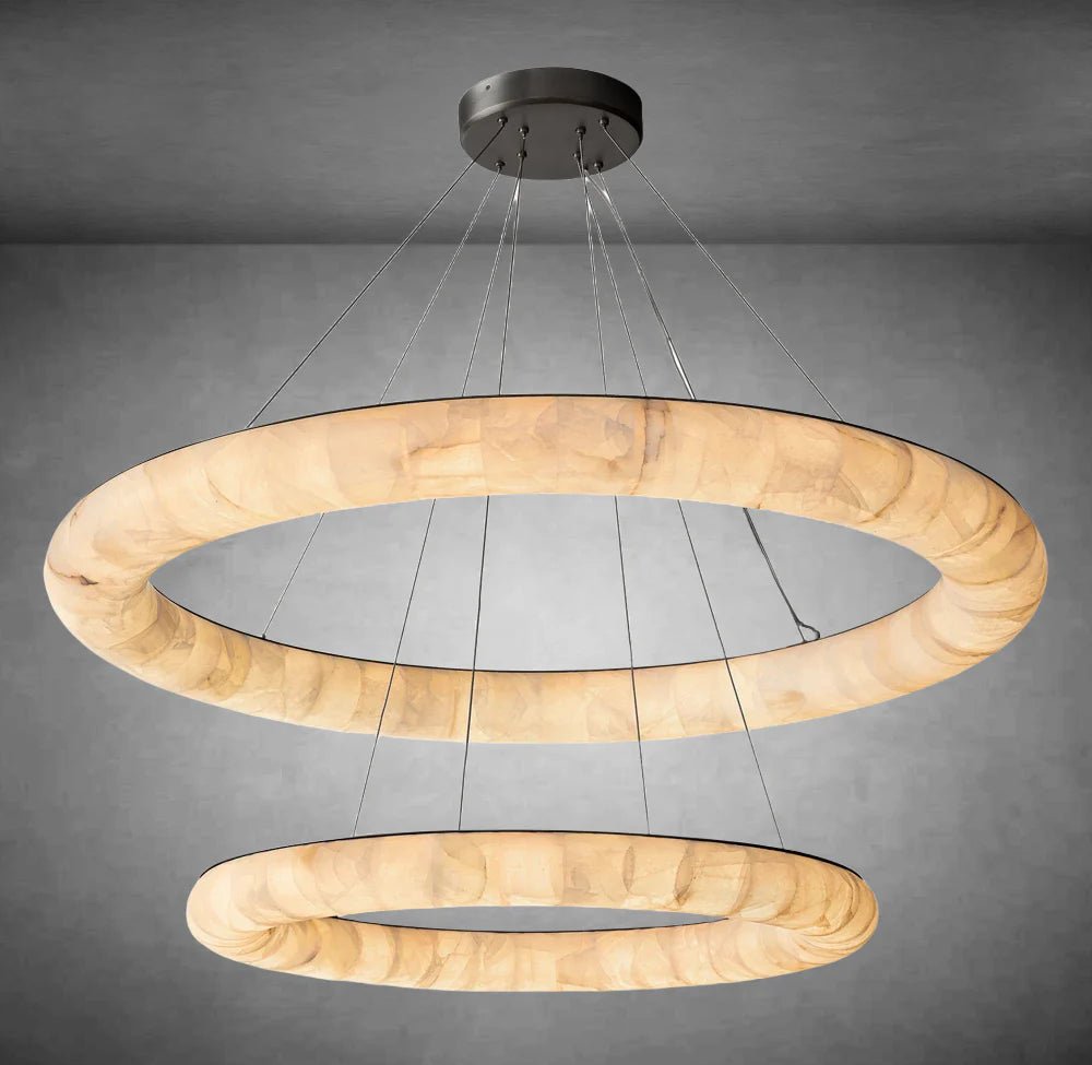 Gabriel Lisse Two - Tiered Round Chandelier - Camilalamps - CA - CH031837