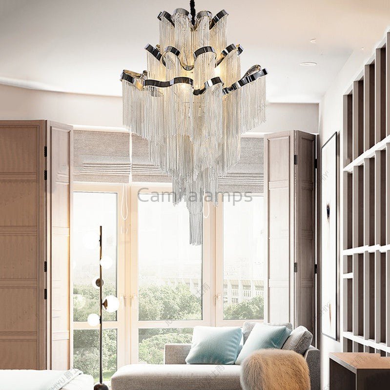 Gladys Aluminum Chain Tassel Stream Chandelier - Camilalamps - CA - A - 051