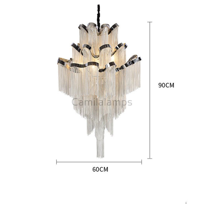 Gladys Aluminum Chain Tassel Stream Chandelier - Camilalamps - CA - A - 047