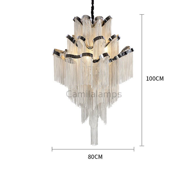 Gladys Aluminum Chain Tassel Stream Chandelier - Camilalamps - CA - A - 048