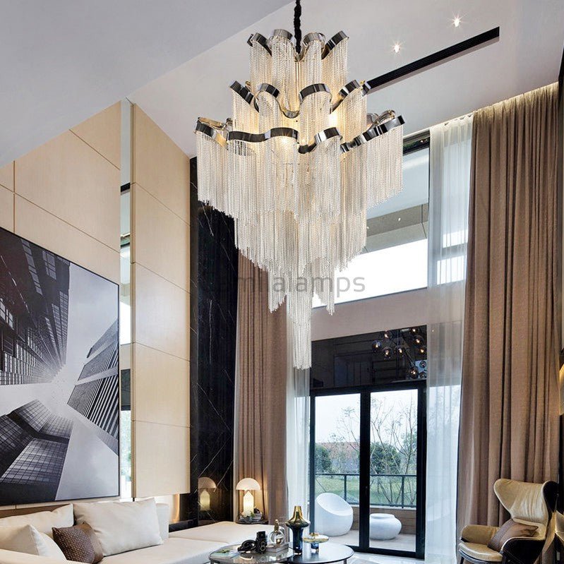 Gladys Aluminum Chain Tassel Stream Chandelier - Camilalamps - CA - A - 051