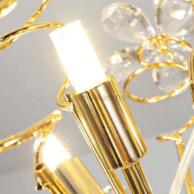 Golden Faceted Crystal Petal Dandelion Pendant Light - Camilalamps - CAA - 10006A2